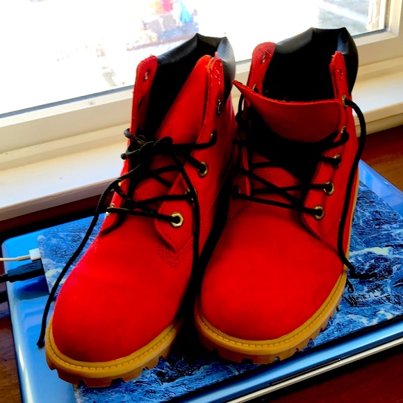 Timberland Shoes - Classic Red Timberland boots size 7 unisex